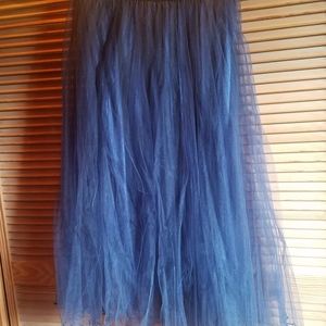 Navy blue Tulle Skirt mid length
